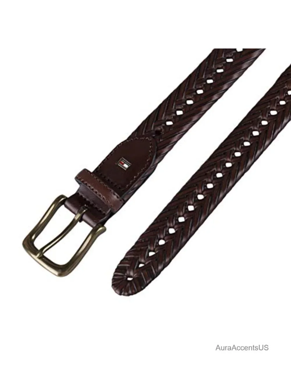 Tommy Hilfiger Men's Leather Braided Belt Fully Adjustable for Jeans Khakis
